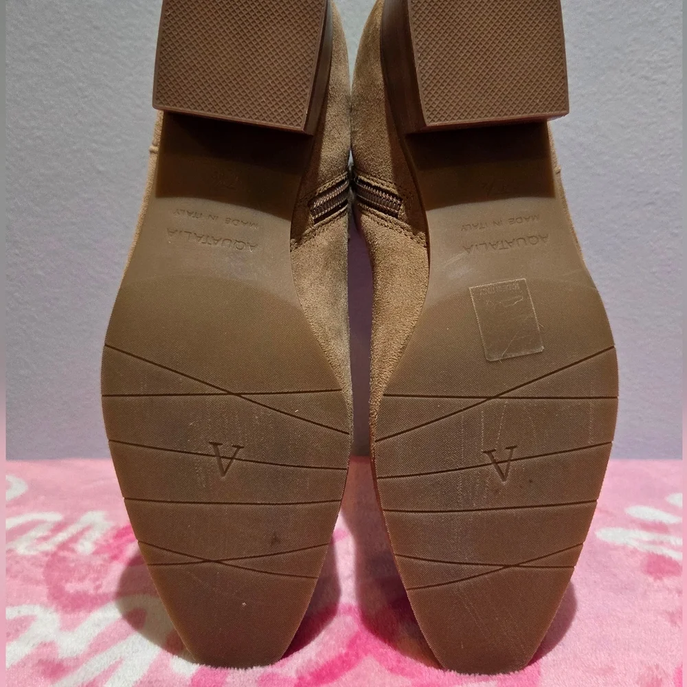Women's Aquatalia Fuoco Suede Ankle Boots Champagne, Size 7.5M - Picture 15 of 16